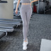 pantalones de fitness de levantamiento de glúteos de cintura alta de color puro, lijados NSBS55865