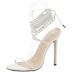one word thin cross strap solid color stiletto sandals NSCA55917