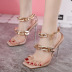 Roman high-heeled chain open toe sandals  NSCA55921