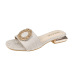 low-heeled flat-bottomed fashion one-word slippers  NSPE55971