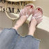 thick-soled rhinestone cross straps fashion round head casual slippers NSPE55972