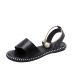 flat pearl one word buckle thick bottom sandals NSPE55976