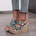 fashion snake printed hollow open toe wedges NSPE55979