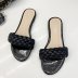 fashion solid color weave belt half slippers  NSPE55982