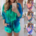 tie-Dye Printed Long-Sleeved Shorts Casual Sports 2 Piece Set NSYIS56072