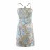 wholesale retro print halter strap holiday beach suspender skirt  NSAM56024