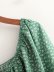 Wholesale spring printing off-shoulder collar fluffy three-quarter sleeve blouse NSAM56043