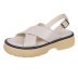 summer cross leather slingback sandals NSZSC56144
