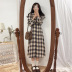 Plaid Waist Mid-Length Dress NSFYF56255