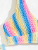 stitching multicolor stripe bikini  NSLUT56371