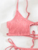 Pure Color Hollow Strap Split Bikini Swimsuit  NSLUT56370