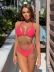 traje de baño de bikini dividido con correa de triángulo de nailon de color sólido de belleza NSLUT56369