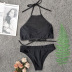 solid color mesh gauze split bikini swimsuit NSLUT56365