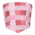 fashion plaid hit color small floral triangle scarf tube vest NSNWQ56314