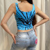 fashion splicing color butterfly print slim cropped sling vest  NSNWQ56315