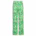 pantalones rectos sueltos de cintura alta con contraste de color ondulado NSNWQ56384