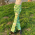 pantalones tejidos de cintura alta con contraste de ondas NSNWQ56387