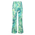 ripple contrast color high-waist woven trousers NSNWQ56387