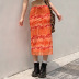 high waist floral contrast print skirt NSNWQ56393