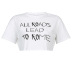camiseta suelta de manga corta con estampado de letras de moda NSNWQ56395