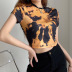 Fashion Round Neck Pullover Contrasting Color Small Collar T-shirt NSNWQ56399