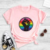 Summer tide brand round neck short-sleeved color background printing T-shirt  NSYIC56420