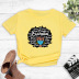pure color new round neck short-sleeved mask girl print T-shirt  NSYIC56439