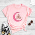 short-sleeved wholesale pure color moon printing T-shirt NSYIC56441