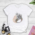 new pure color creative arabic letter flower printed T-shirt  NSYIC56442