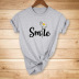 smile daisy print casual short-sleeved T-shirt  NSYIC56448