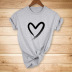 camiseta casual de manga corta con estampado de amor simple NSYIC56449