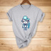 cartoon skateboard robot printing casual short-sleeved T-shirt NSYIC56452