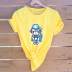 cartoon skateboard robot printing casual short-sleeved T-shirt NSYIC56452