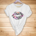 retro style lips letter printing casual short-sleeved T-shirt NSYIC56473