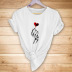 popular fashion than heart printing casual short-sleeved T-shirt NSYIC56478
