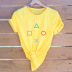 simple geometric symbol printing casual short-sleeved T-shirt NSYIC56482