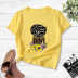 black magic girl back print short-sleeved T-shirt NSYIC56484