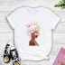 crown balck queen girl print short-sleeved T-shirt NSYIC56485