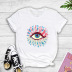 color magic big eyes printed short-sleeved T-shirt  NSYIC56486