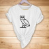 simple line owl print casual short-sleeved T-shirt NSYIC56488