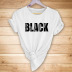 camiseta de manga corta con estampado de niña negra con letras negras NSYIC56503