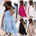Fashion Women s Off-shoulder solid color Loose Dress NSJIN56736