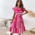 Fashion irregular color striped dress for women NSJIN56735