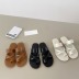 simple cross leather flat toe vacation Roman sandals NSHU56565