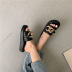 golden chain decor slide sandals NSHU56574