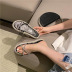 fashion cross strap rhinestone decor flat sandals NSHU56584
