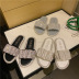 summer ruched rhinestone flat sandals NSHU56585