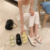 fashion plain color buckle platform shoes NSHU56589