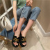 fashion thick-soled metal buckle chain sandals NSHU56593
