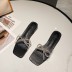 rhinestone decor square toe clear slide sandals NSHU56600